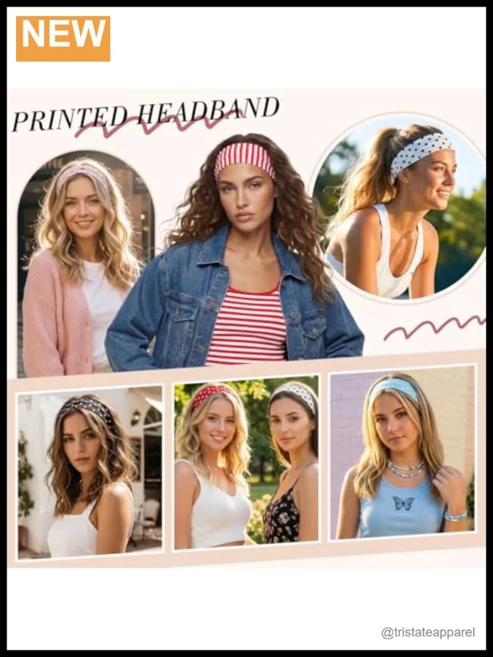 8 Pcs Polka Dot Non-Slip Headbands for Women Y2K Outfits